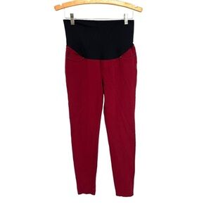 Maternity Jeans Liverpool  Company Red and Black Ankle Cropped Maternity Jeans